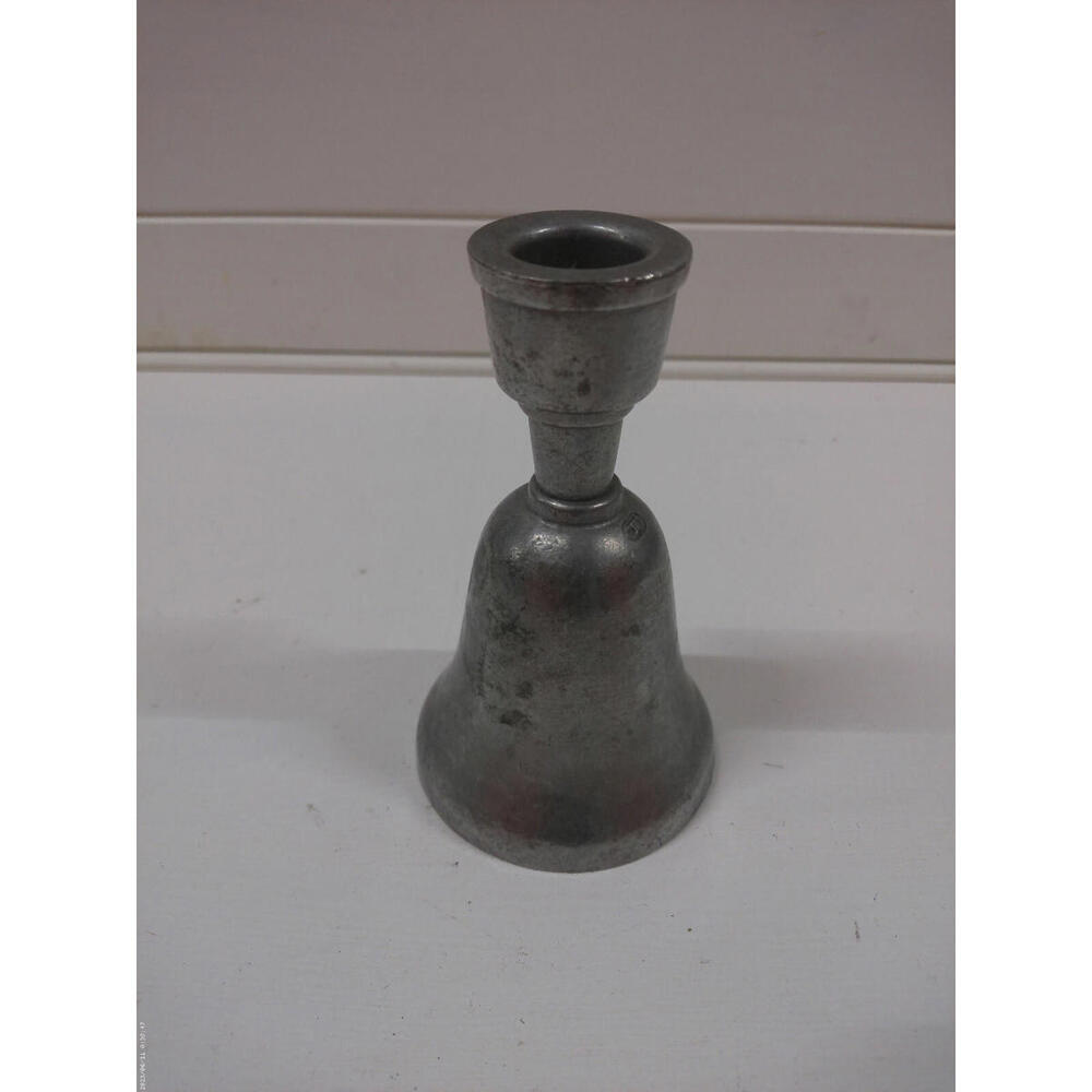 Vtg Pewter Colonial Style Dinner Bell/Candlestick Holder By Anvilcraft